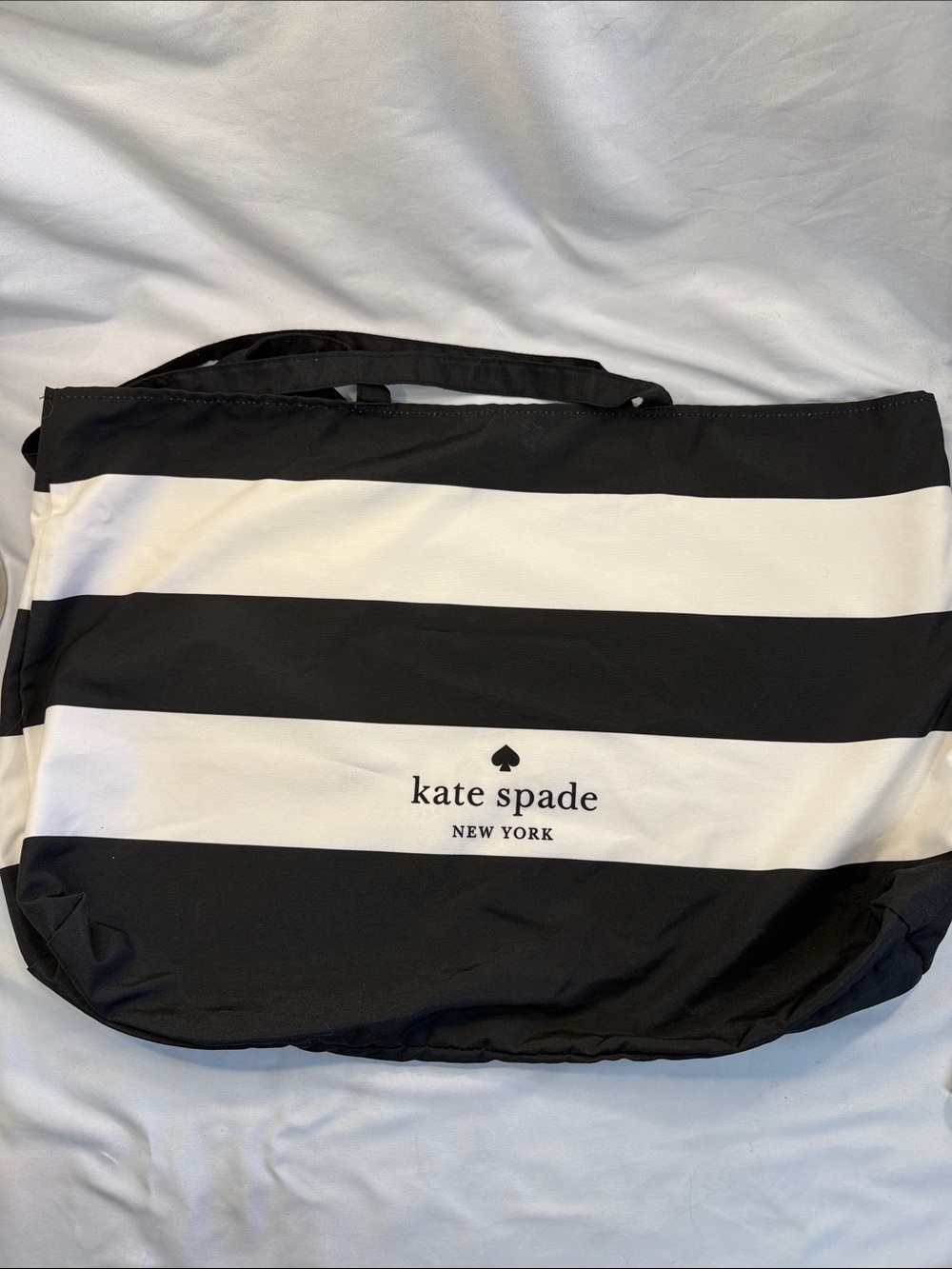 Kate Spade Black and White Striped Shopping/Beach Tote